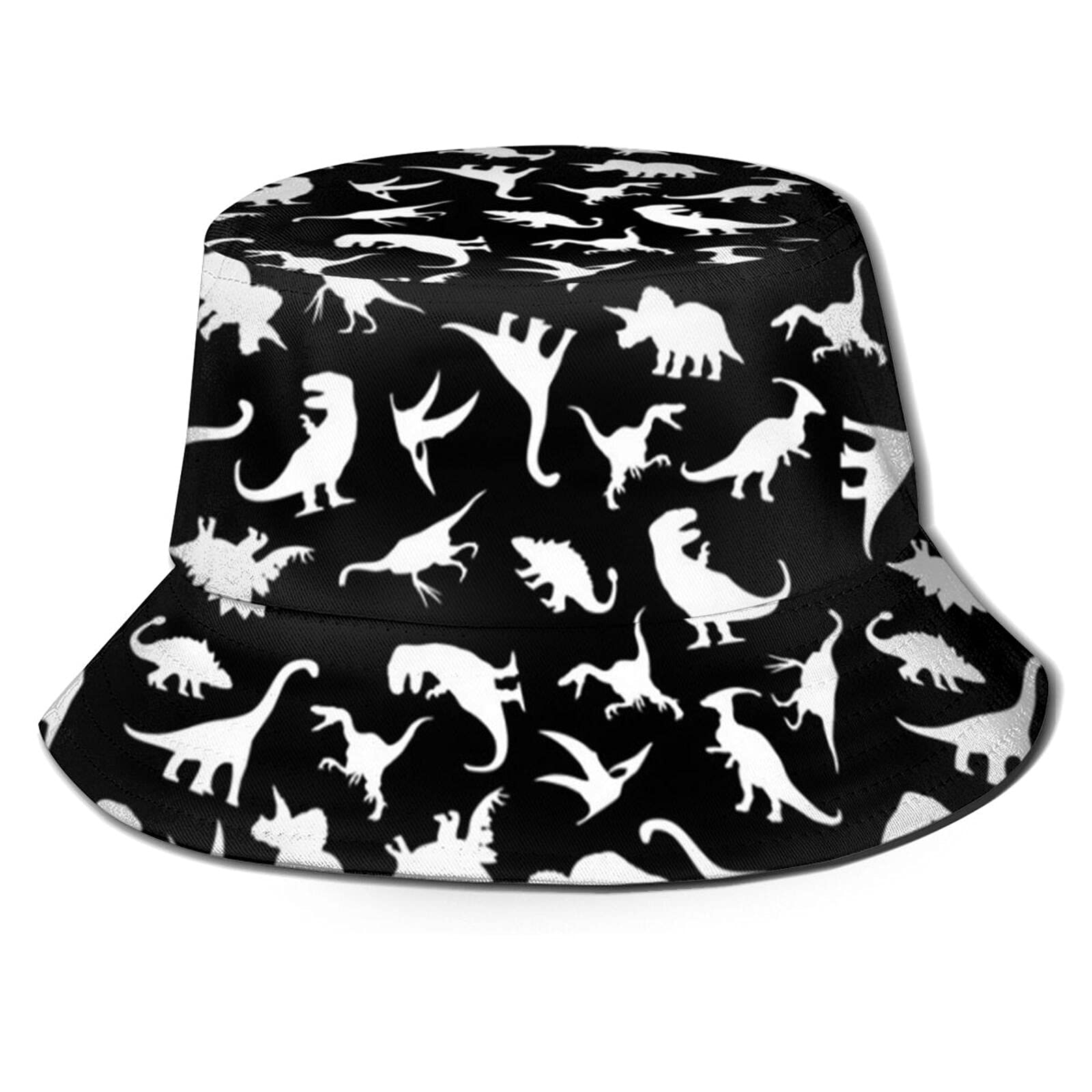 LVGOOKIDinosaur Bucket Hat, Summer Travel Beach Portable Breathable Fisherman Hat for Women Men