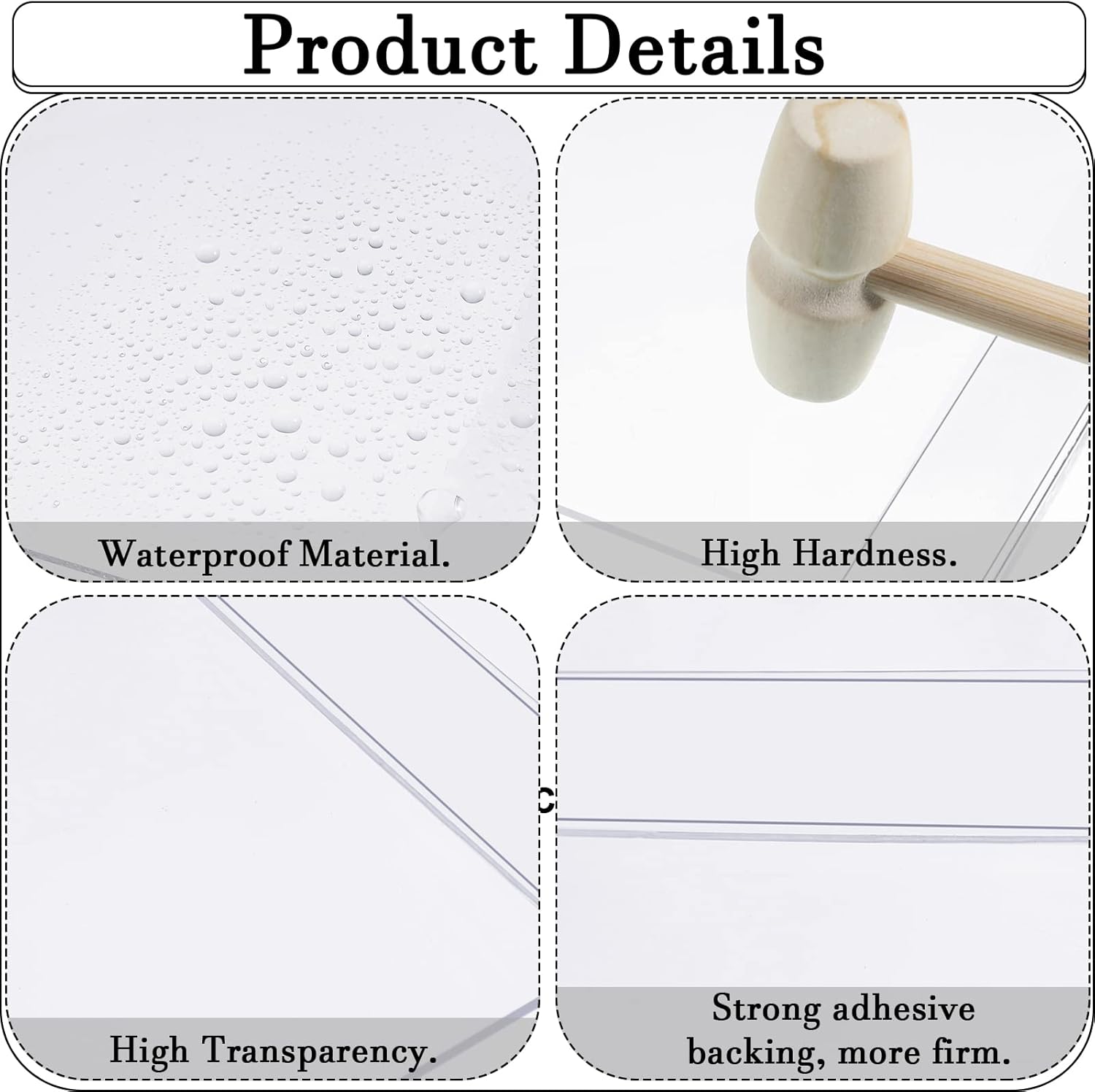 Kathfly 10 Pcs Business License Frame Clear Business Certificate Holder 10 x 4 Inch Acrylic Wall Mount Holder with Tape for Document Office Menu Display No Drilling
