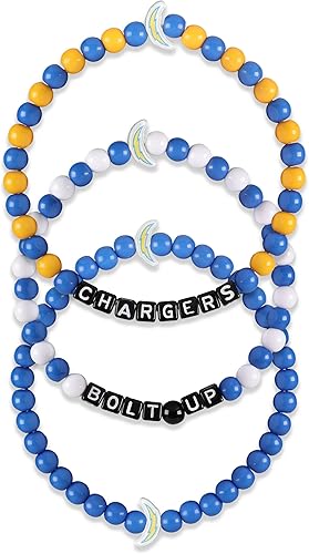 Miniatura 9 de FOCO NFL - Paquete de 3 pulseras de la amistad con cuentas con logotipo de equipo de la NFL unisex para adultos