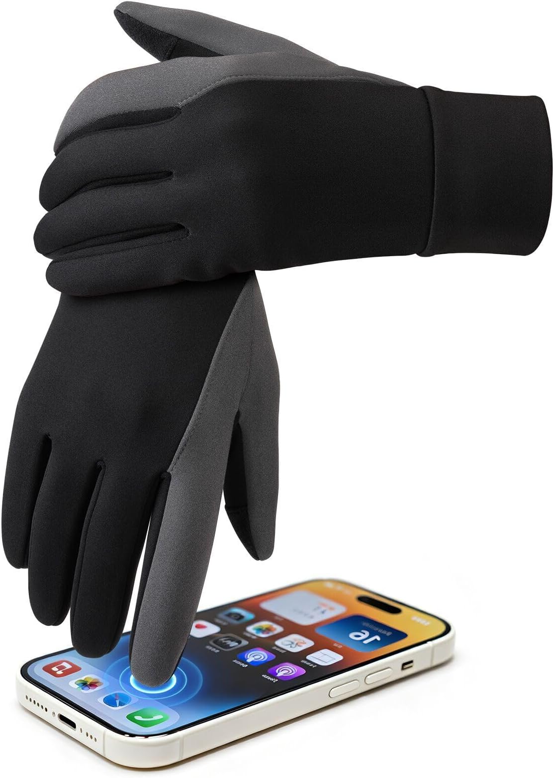 Winter Gloves for Women - Touchscreen Anti-Slip Palm Windproof Thermal Cycling Glove for Texting Hiking Driving Running