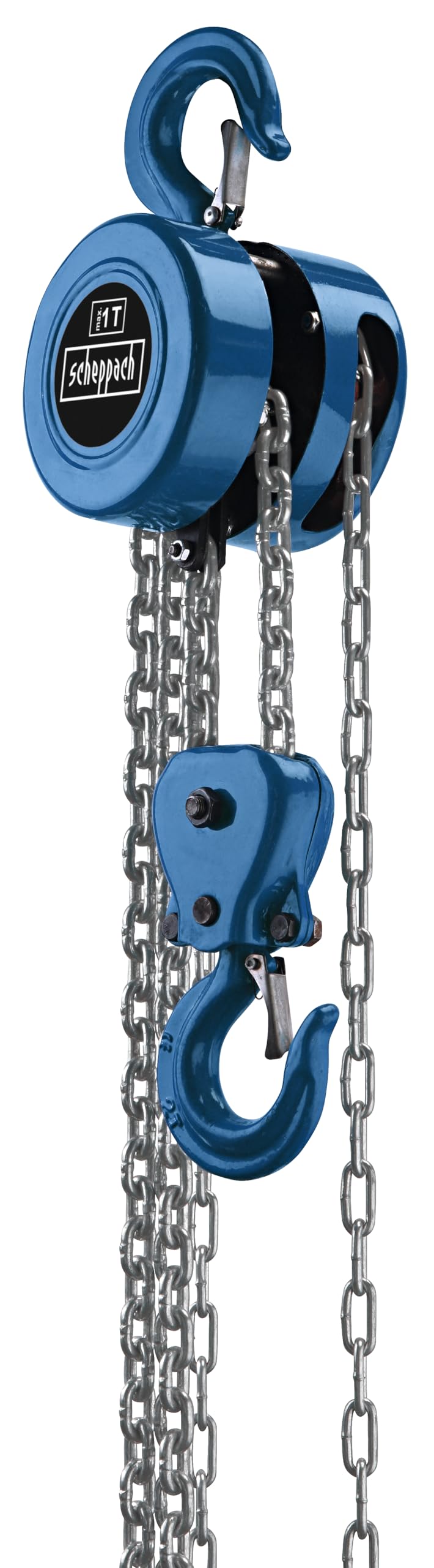 Scheppach Palan à Chaîne CB02 | Capacité de charge 2000 Kg | Hauteur de levage 3000 mm | Crochet de levage avec sécurité | Longue chaîne de commande Peut également tirer une charge
