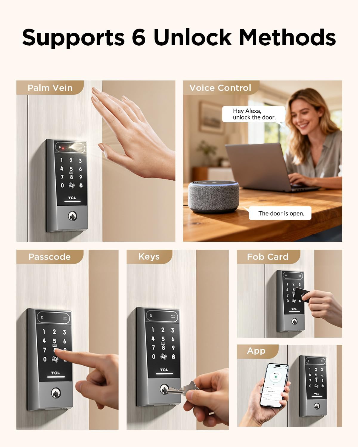 TCL D2 Pro Smart Lock with Palm Vein Recognition, Keyless Entry Door Lock for Front Door, Wi-Fi Keypad Deadbolt, App Remote Control, Auto Lock, Rechargeable Battery, Works with Alexa Google TCL D2 Pro Smart Lock with Palm Vein Recognition, Keyless Entry Door Lock for Front Door, Wi-Fi Keypad Deadbolt, App Remote Control, Auto Lock, Rechargeable Battery, Works with Alexa Google