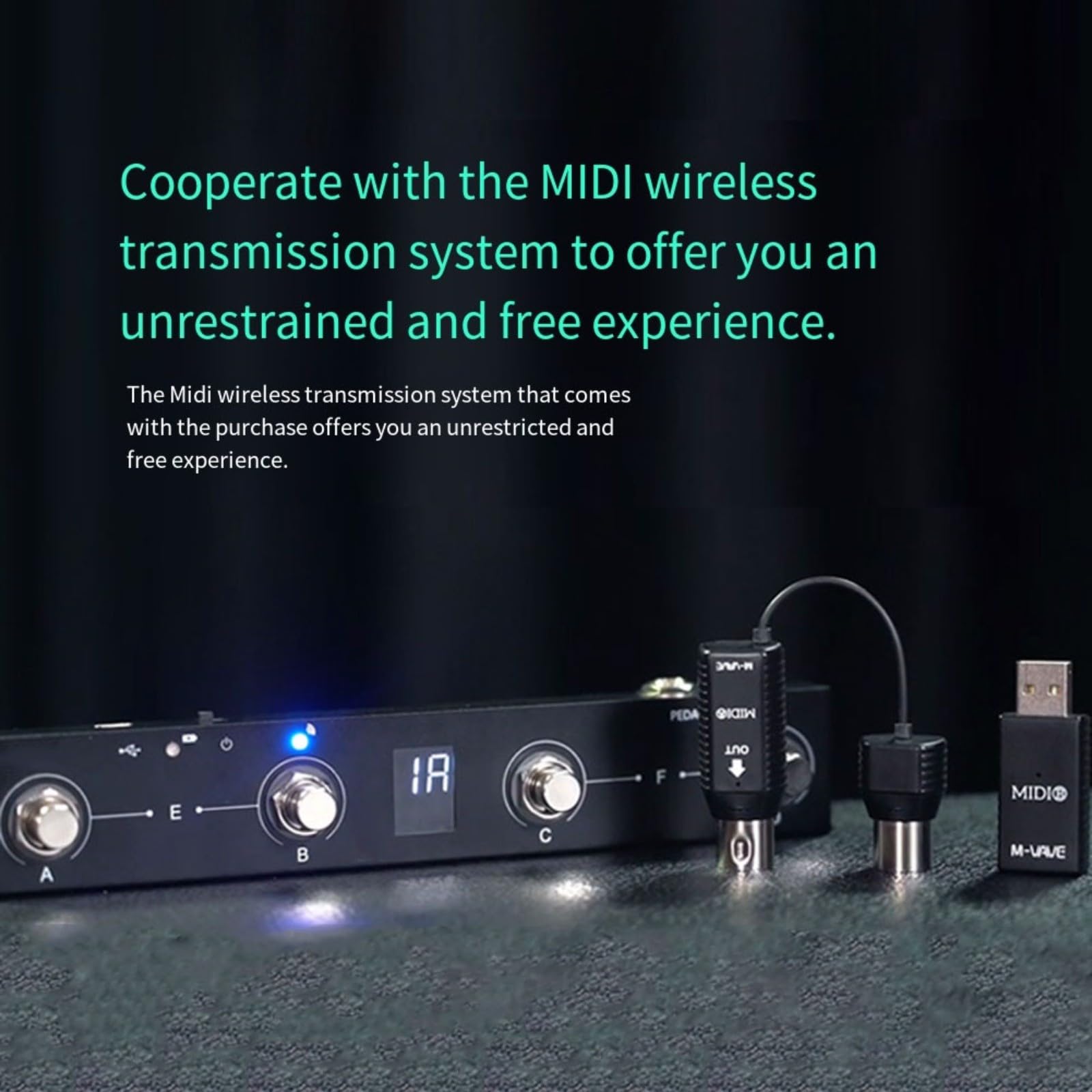 Controlador de pedal recargable con 4 botones para músicos, pedal USB portátil compatible con Chocolate Plus y soporte de control de aplicación, color negro