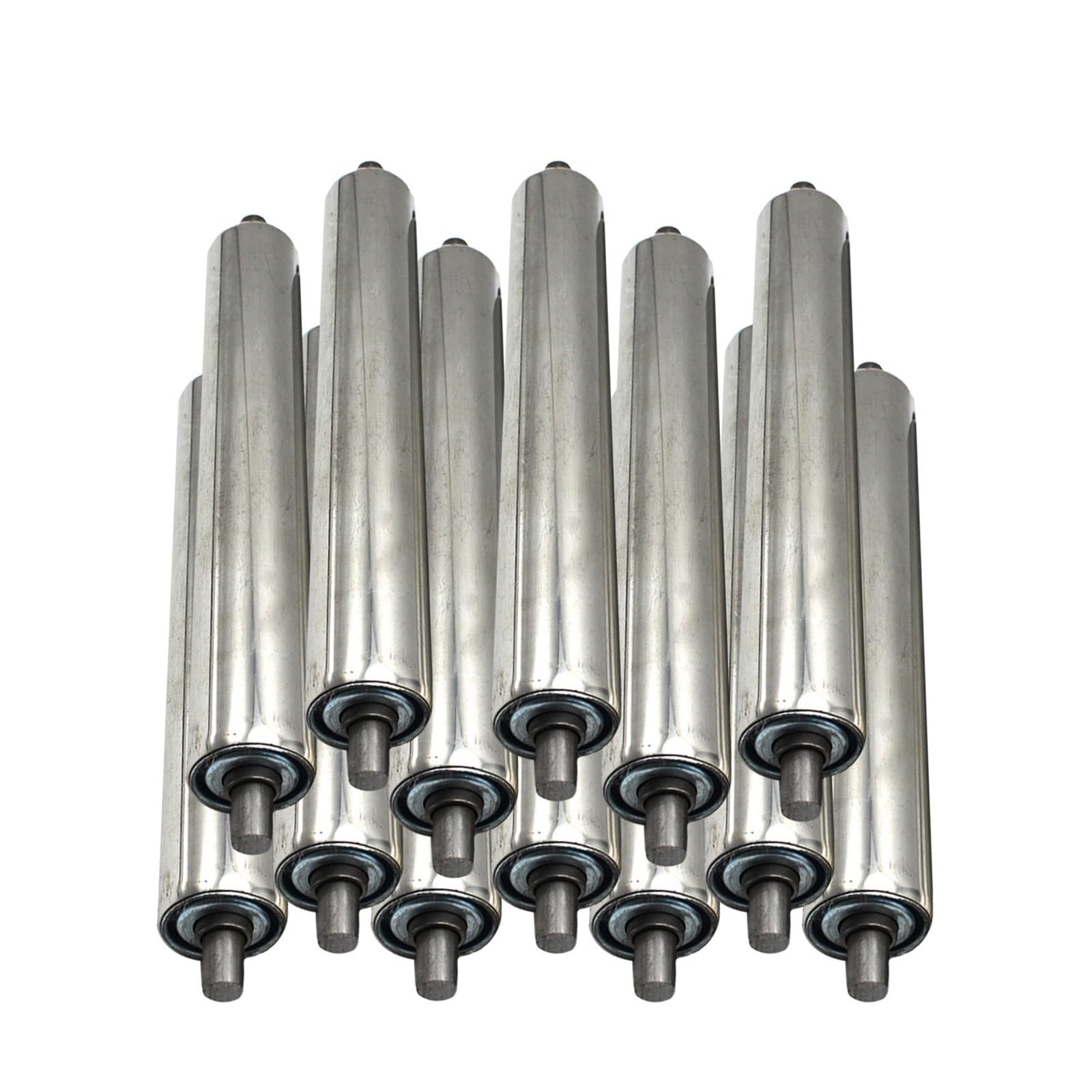 Metalowe rolki przemysłowe, rolki przenośnikowe ze stali nierdzewnej, wiele rozmiarów 25-60 mm x 100-1000 mm (opakowanie 13 D-1 w / 25 mm, L-19,7"/500 mm)