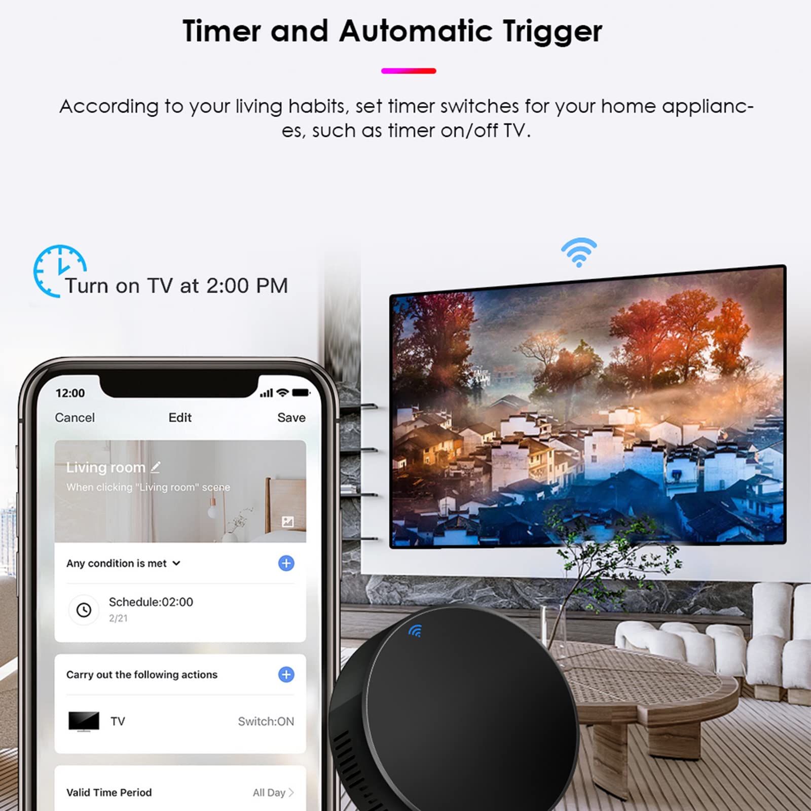 para TUYA - Mando a distancia universal IR WiFi IR con control por voz para ventiladores RF, televisores, aire acondicionado, cortinas eléctricas