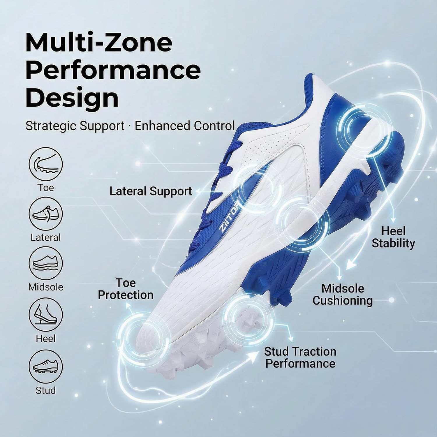 ziitop Baseball Cleats Mens Softball Cleat Turf Shoes for Men - Image 3