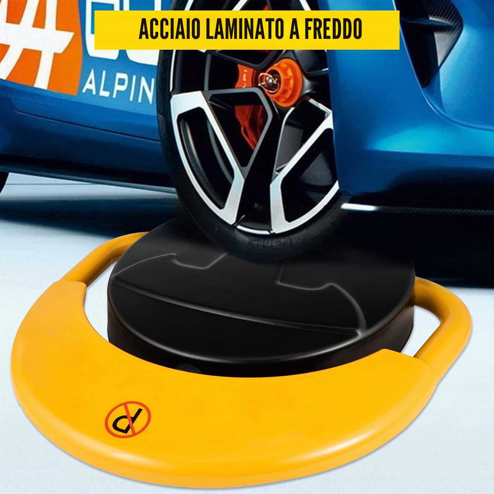 VEVOR Blocco del parcheggio automatico con telecomando elettronico, parcheggio privato, blocco del parcheggio con allarme barriera automatica con allarme barriera automatica, batteria non inclusa