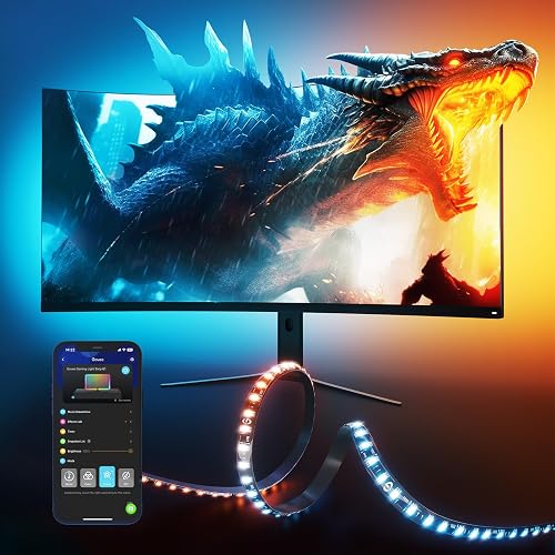 Govee Gaming Light for Monitor G1 RGBIC LED Backlight for 27-34 Inch PC