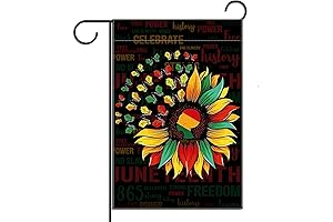 Black Sunflower Juneteenth Garden Flag
