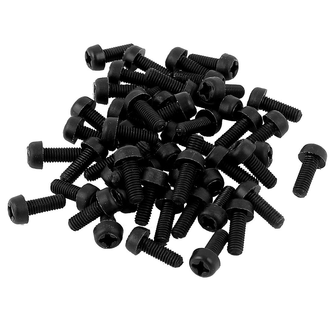 Uxcell Black Sourcingmap M3 X 8Mm Nylon Phillips Cross Pan Head Machine Screws 50 Pcs