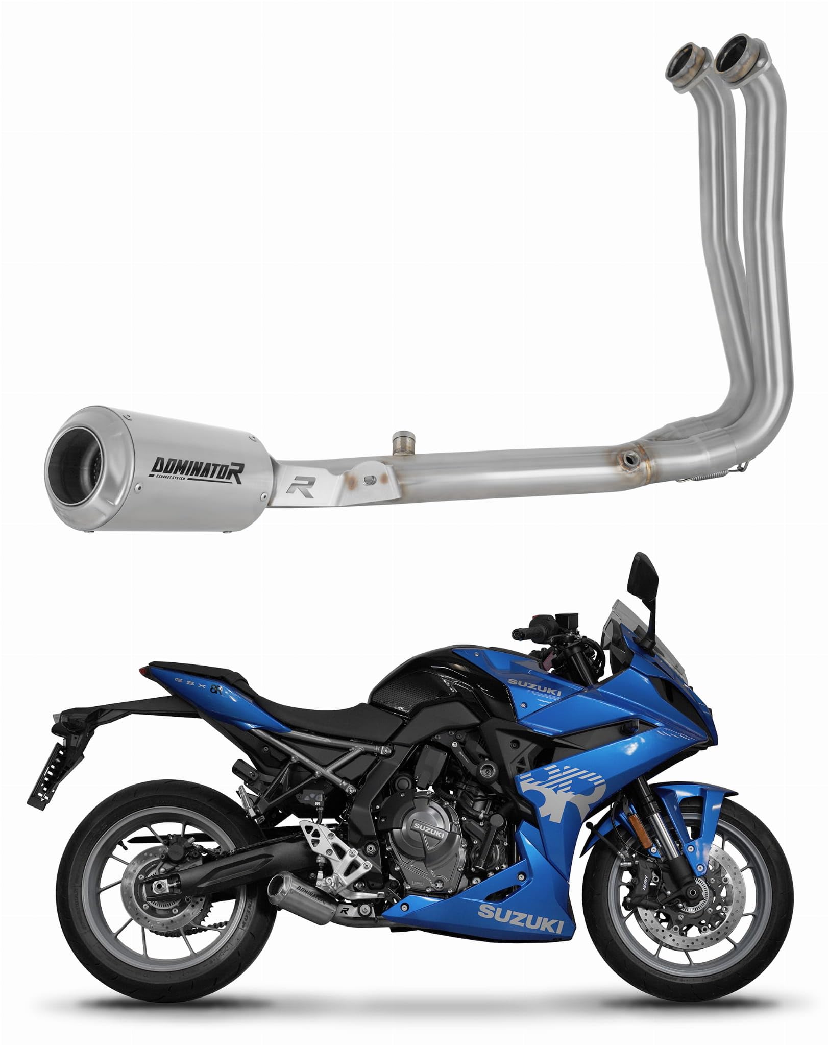 DOMINATOR Ligne complète d'échappement Collecteur Silencieux GPS compatible avec GSX-8R 2023-2025