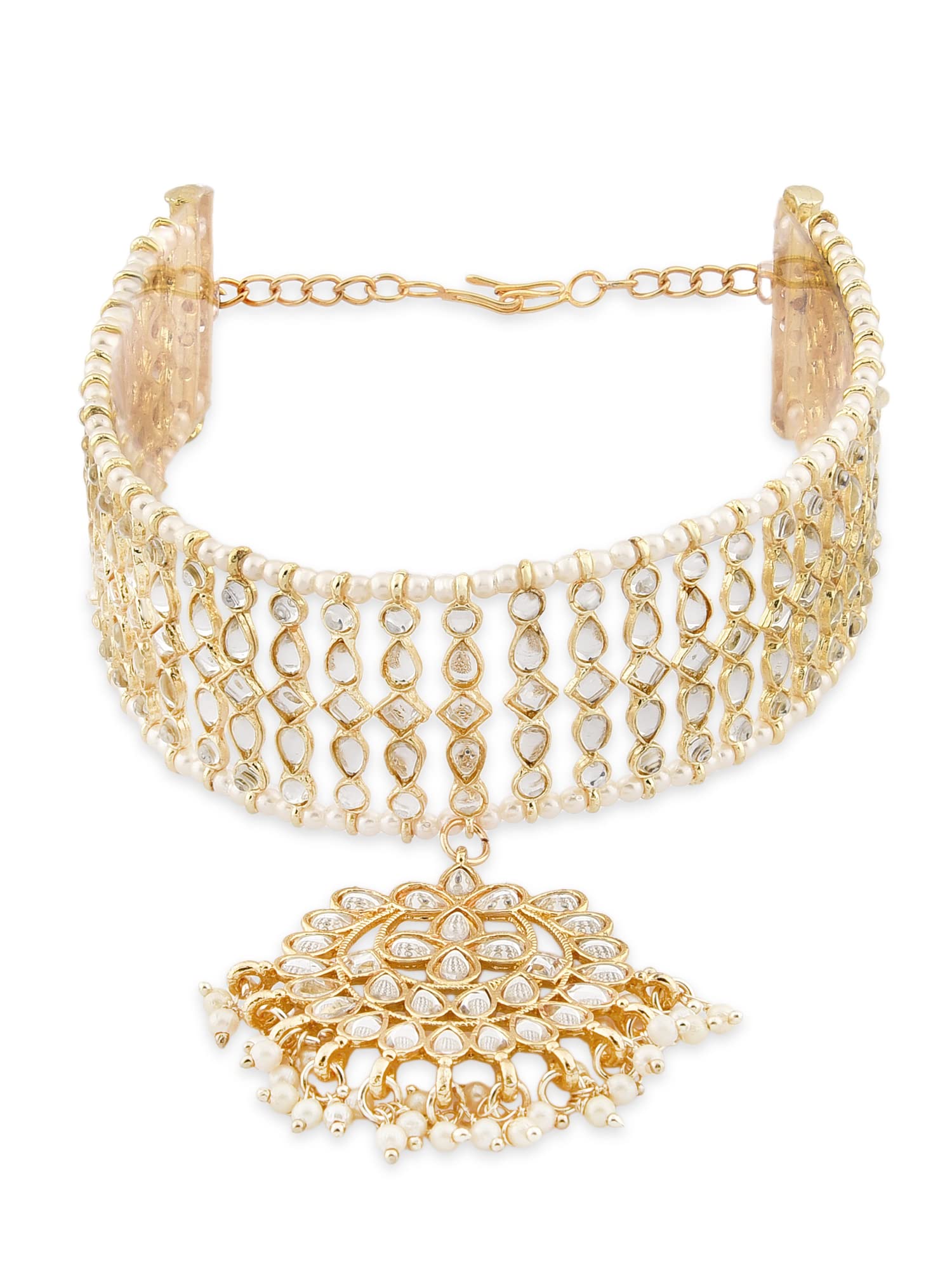 Zaveri Pearls Gold Tone Bridal Kundan & Pearls Mathapatti Style Maangtikka For Women-ZPFK12621 (B09WVNZ54B) Amazon Price History, Amazon Price Tracker