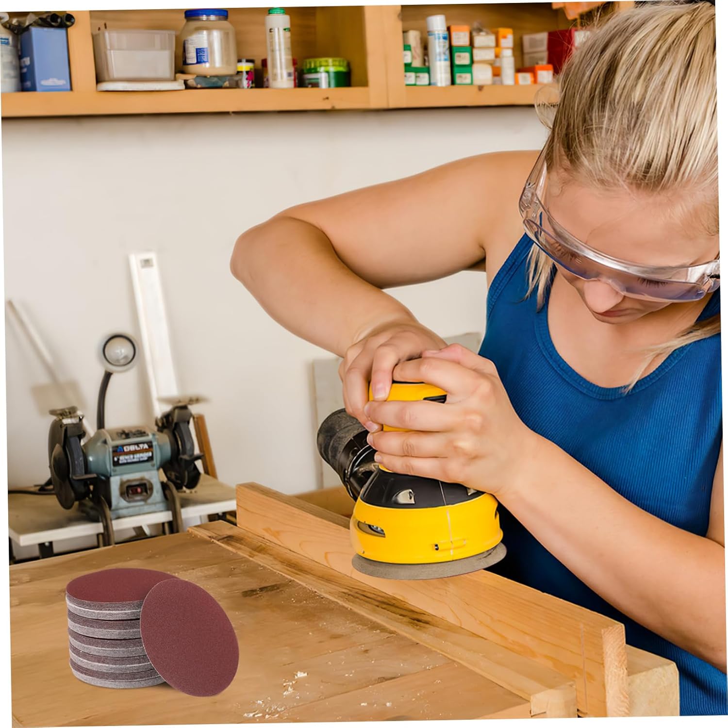 100pcs Dry Sandpaper for Car Paint Psa Sanding Discs 80 Grit Sandpaper Discs Hooks and Loops