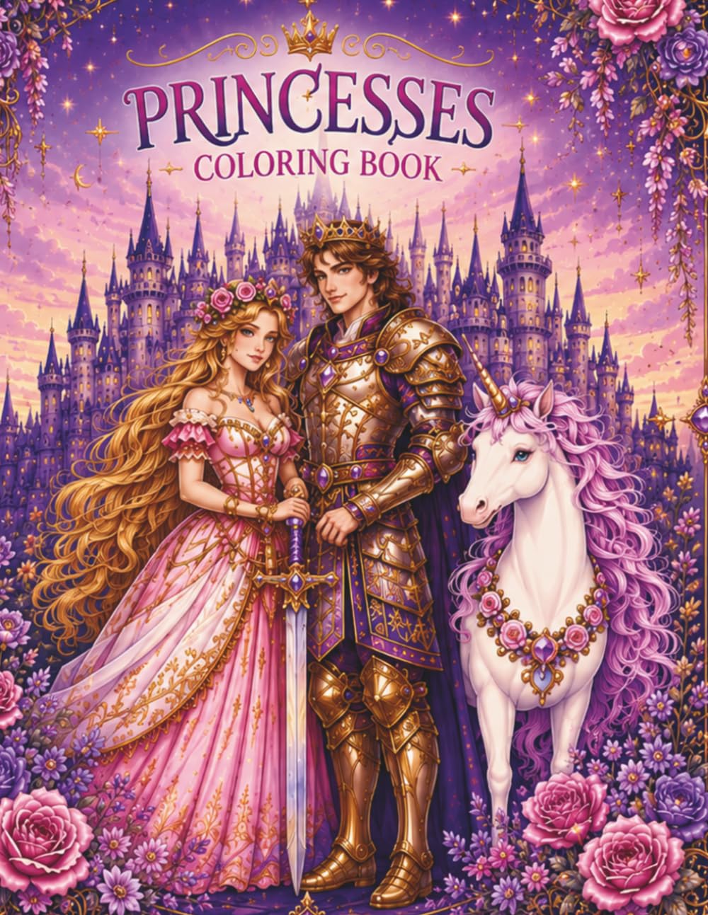 Princesses Coloring Book: Step into a World of Magic, Beauty and Adventure