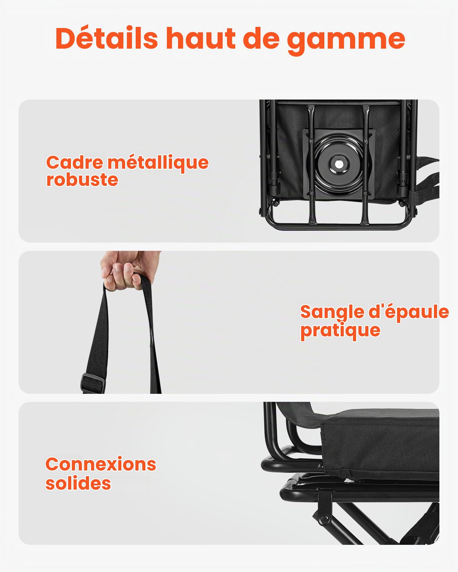 VEVOR Chaise de Chasse Pivotante à 360°, Siège de Chasse Pliable, Portable et Silencieux, Cadre en Acier Robuste avec Bandoulière Réglable, Capacité de Charge de 136 kg, pour Pêche et Camping