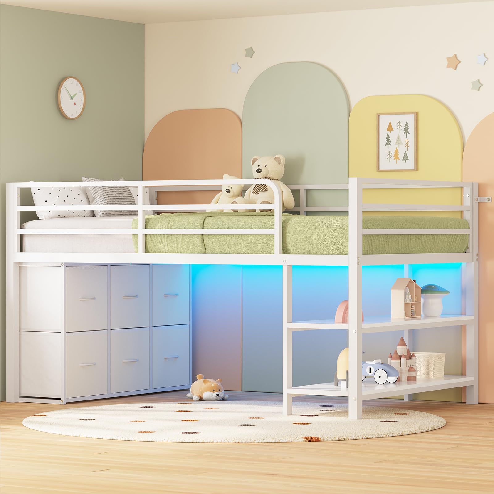 ADORNEVE Low Loft 6-Drawer