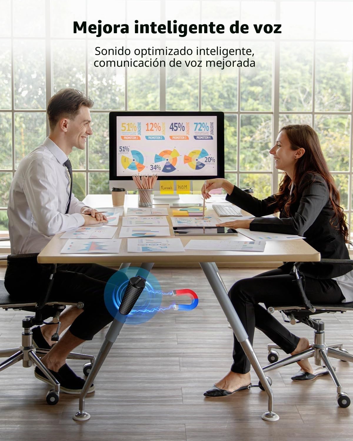 Grabadora de Voz magnética 128 GB, Dispositivo de grabación con 600 Horas de grabación Continua, grabadora de Audio con reproducción, grabadora activada por Voz, Ideal para conferencias, reuniones