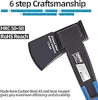 Vista 2 de Hacha de corte, hacha de camping al aire libre de 14 pulgadas para división de madera y leña, herramienta de mano tratada térmicamente de acero al