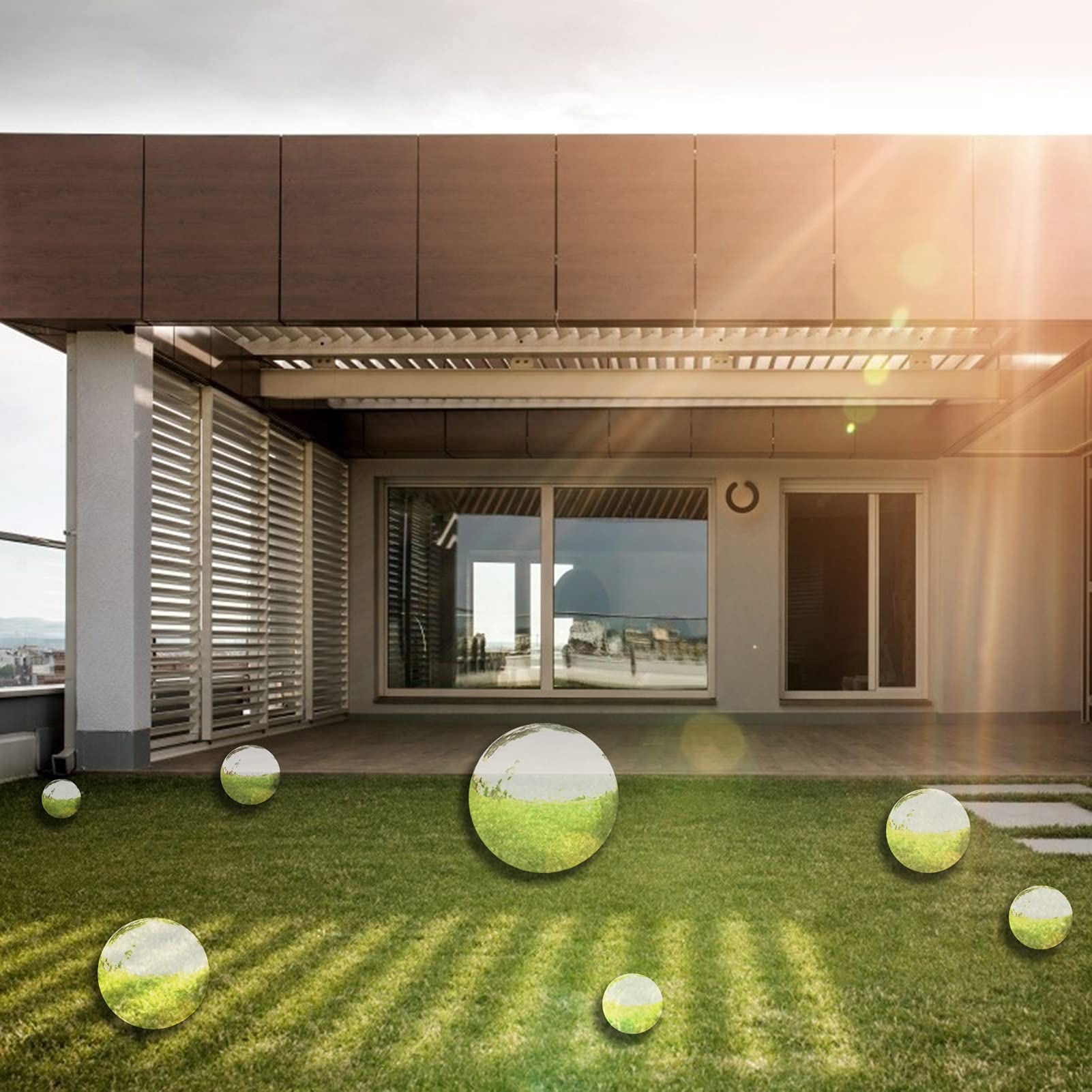 HAKIDZEL 2 Stück Edelstahl-Gartenkugeln - 7,6cm Spiegelnde Hohlkugeln Für Dekoration