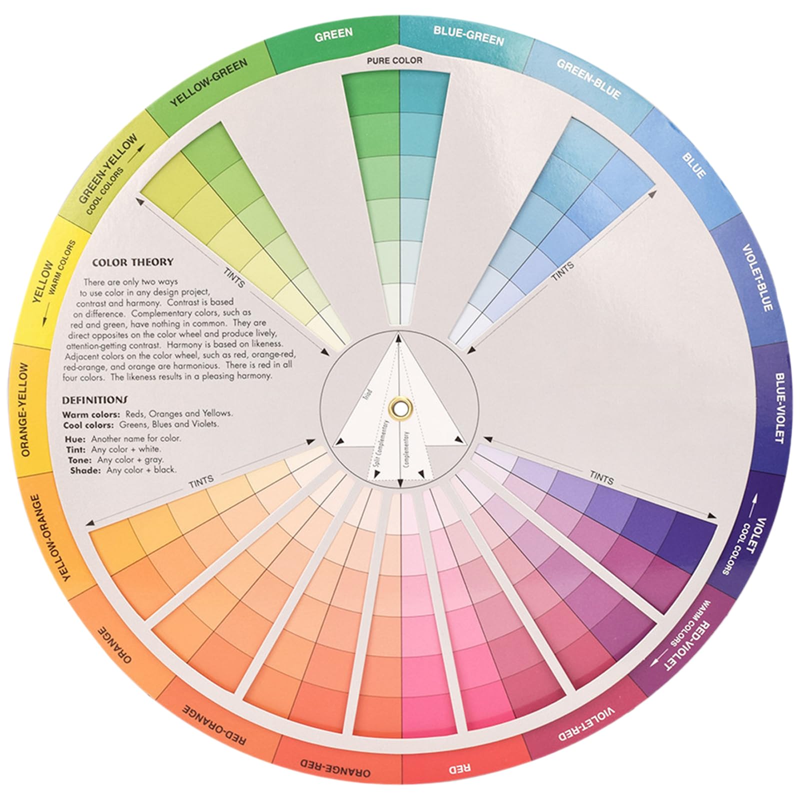 RLMVGBX Colour Wheel Color Board Chart Artist Tool for Painting & Nail & Interior Design, As Shown, 23 x 23 cm