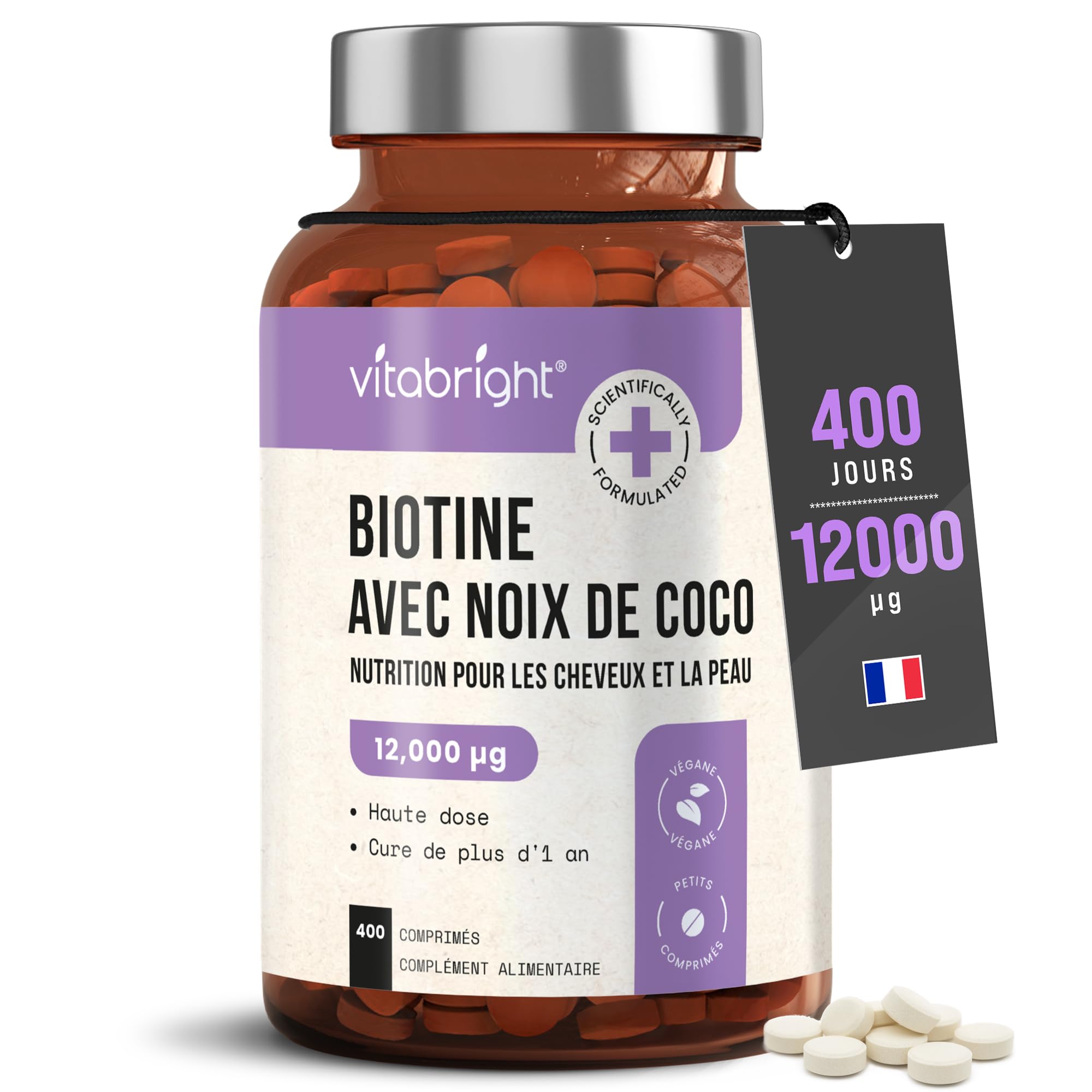 Vitamines Croissance Cheveux Fearathe - Avec Kératine, Biotine, 60 Gélules (valable Jusqu'à 03/2027)