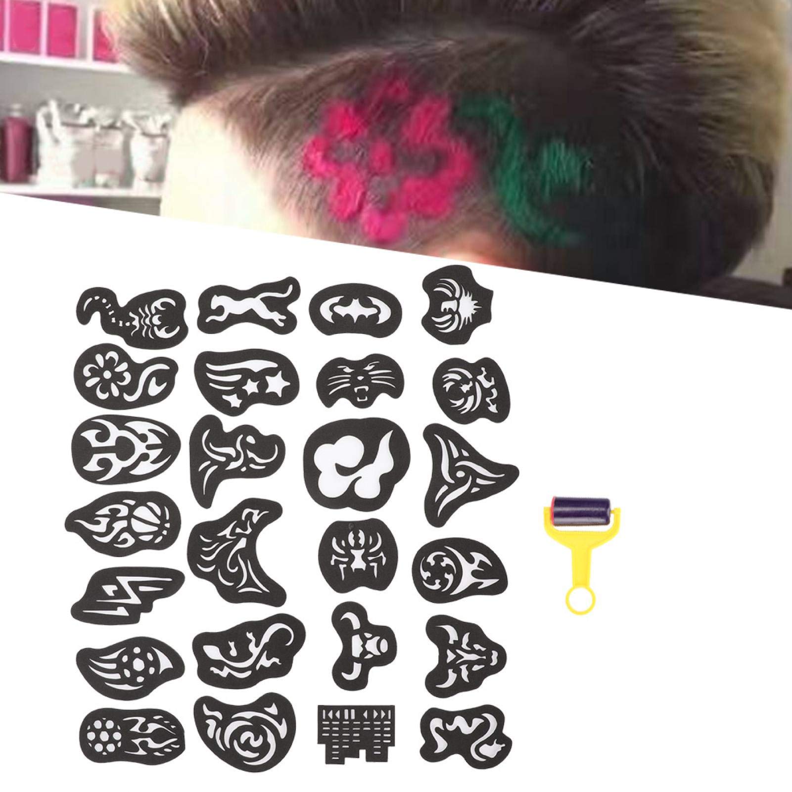 25 Pcs Hair Tattoo Stencil - Image 2
