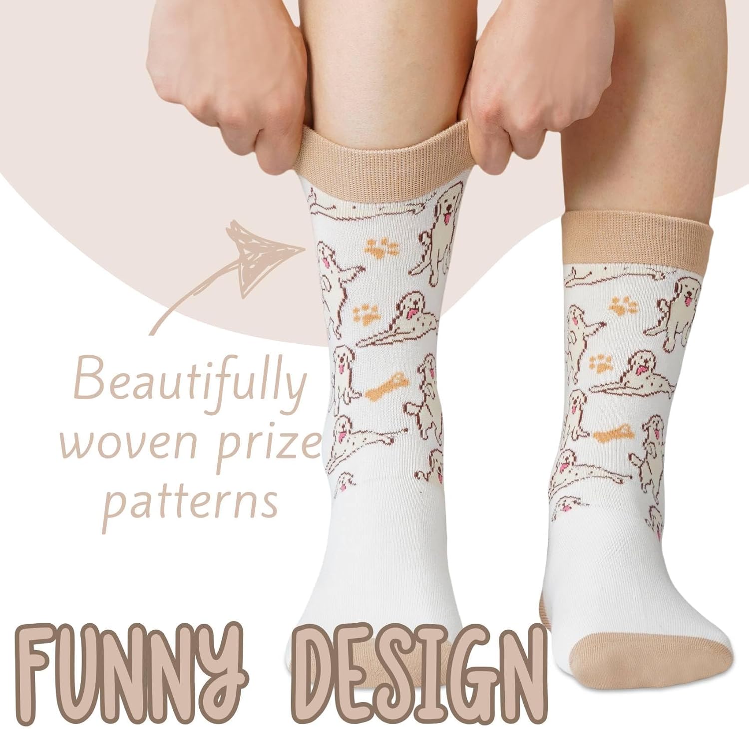 InnoBeta Golden Retriever Gifts for Women & Men, Gifts for Dog Mom Dog Dad on Birthday & Christmas, One Size Crew Socks - Image 2
