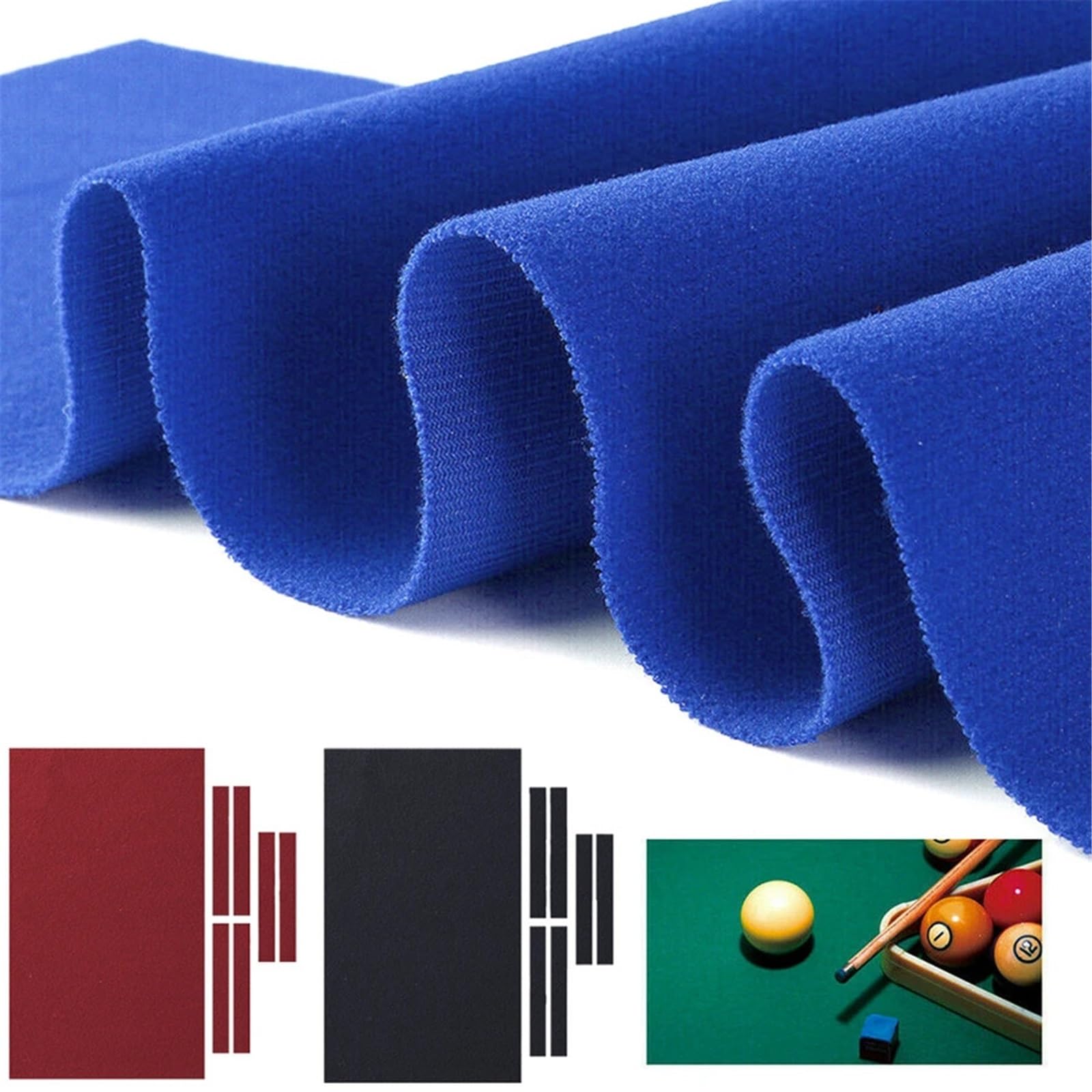 Billardtuch Billard Pool Filz Tuch Tisch Filz Zubehör Billardtische Abdeckung(Red,7ft (2.4MX1.45M))