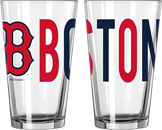 Logo Brands MLB Overtime 16oz Pint Glass (Boston Red Sox)