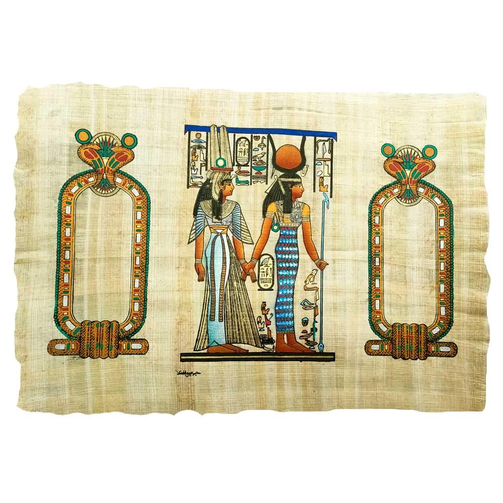 Papiro Papyrus Original für 2 Namen im alten Ägypten-Hierogliph, 22 x 33 cm