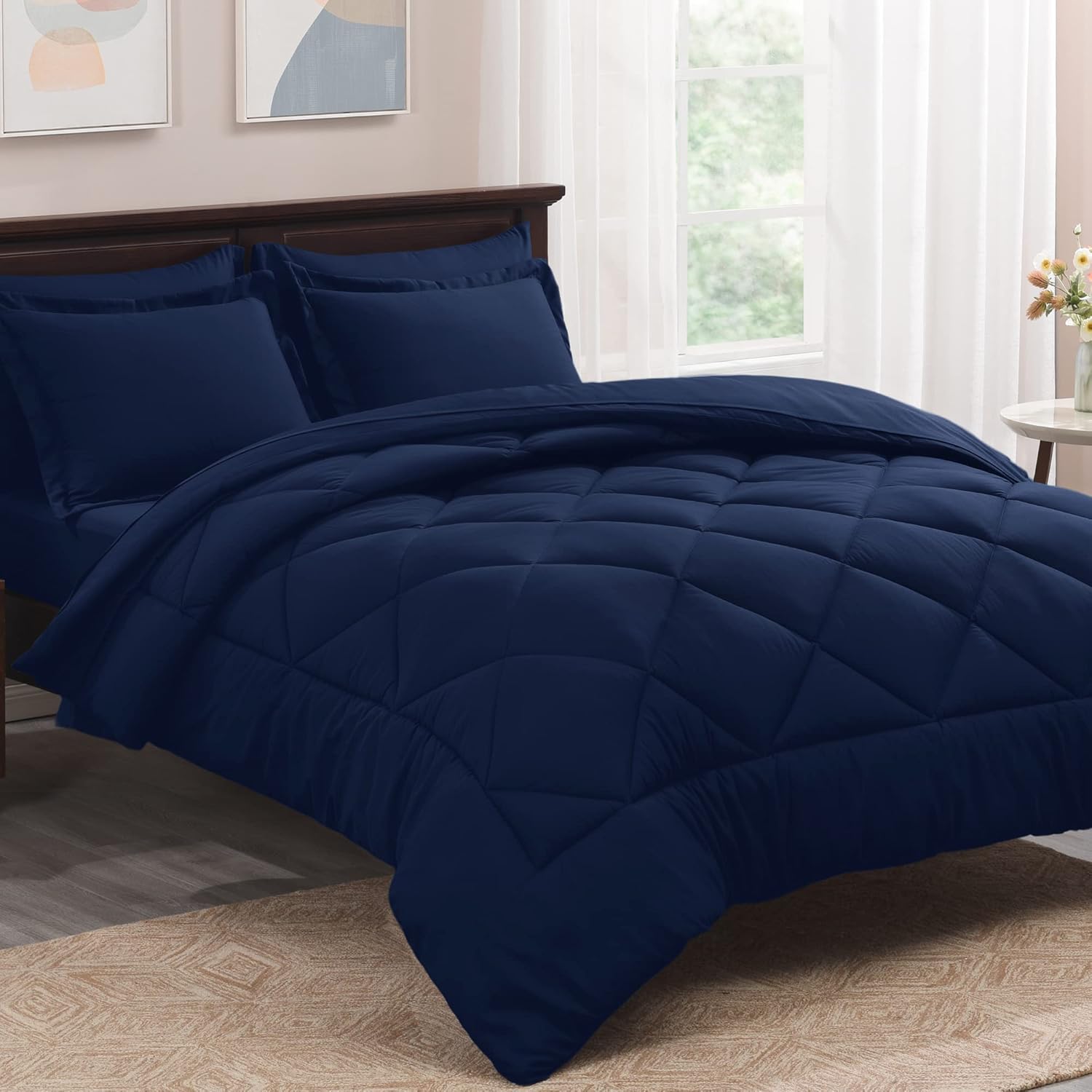 Basic Beyond Queen Comforter Set with Sheets 7 Pieces