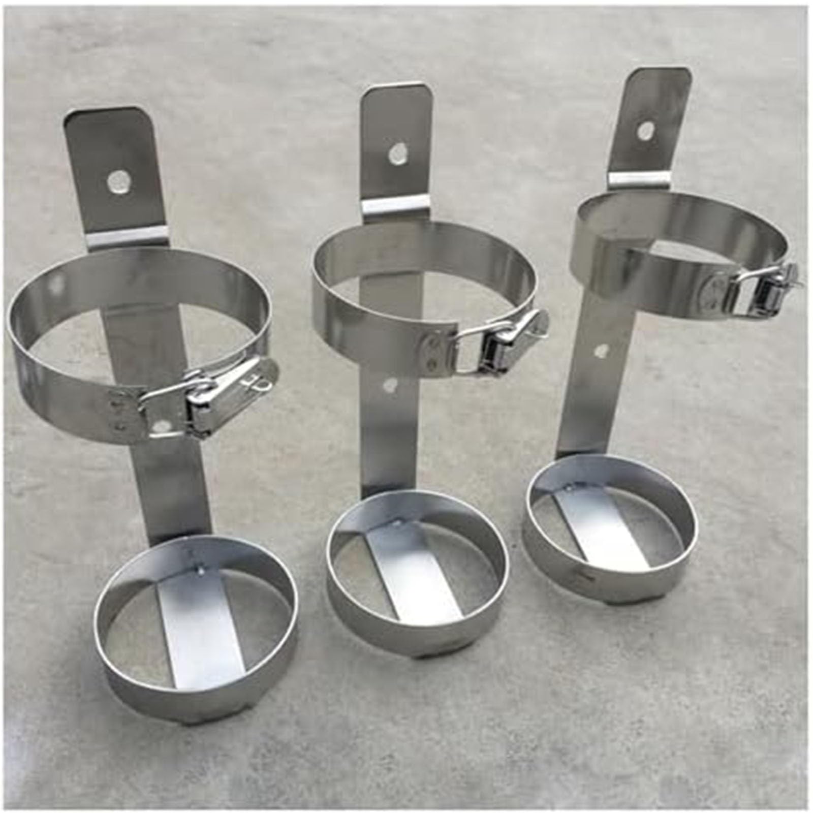 Soporte para bombonas de Gas, Soporte para bombonas de oxígeno, Soporte de Acero Inoxidable para bombonas de Gas con Montaje en Suelo, Estante de Transporte, 3 Piezas - Diámetro 11,5 cm