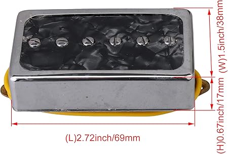 Yibuy 2個入れ 黒真珠 シングルコイルピックアップ ピックアップブリッジネックセット エレクトリックギターパーツのため