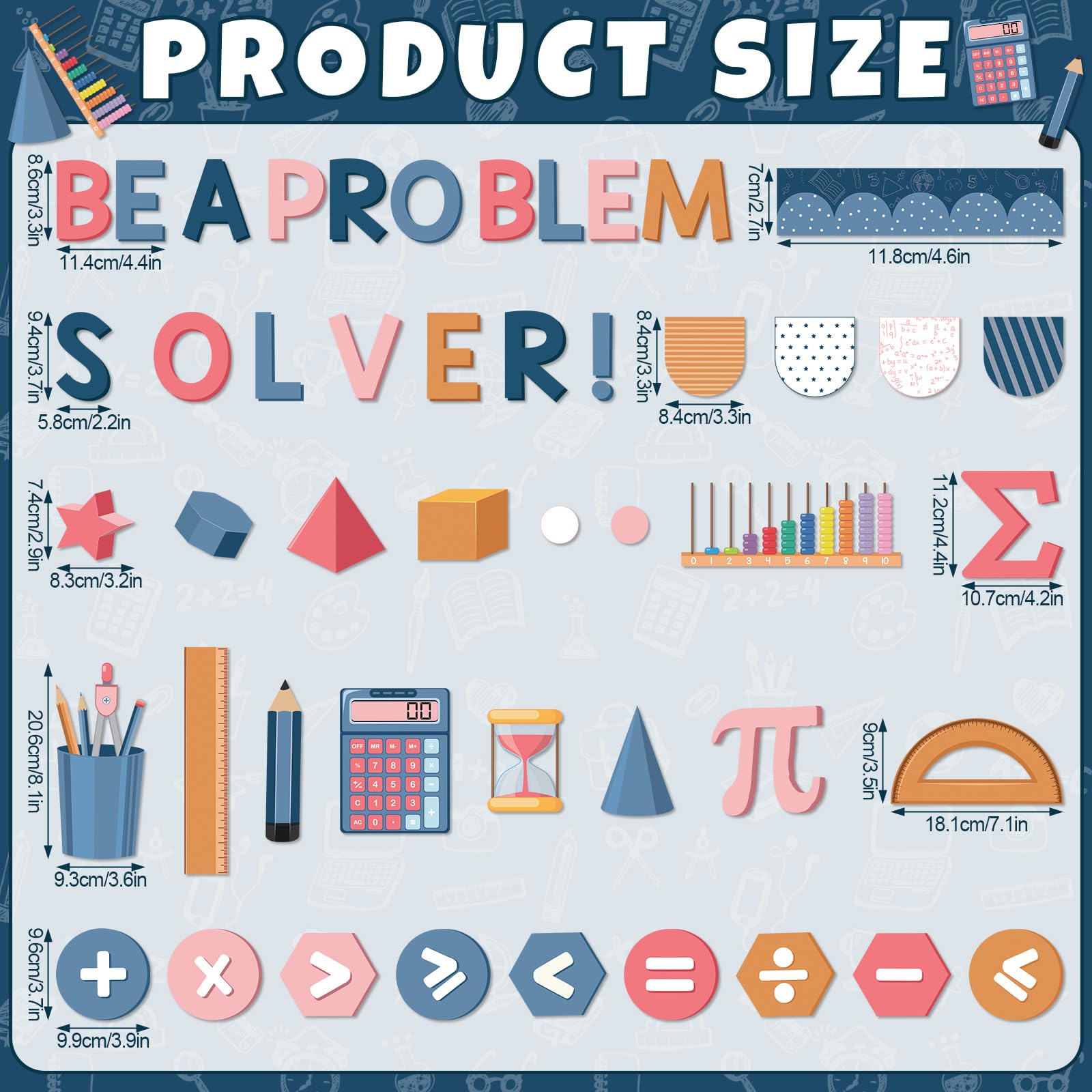 Snapklik.com : Funrous Boho Math Bulletin Board Set Math Signs ...