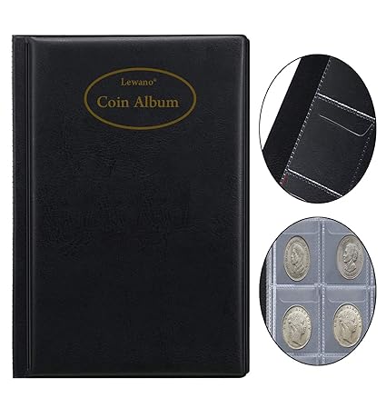 Lewano Premium Leather Coin Collection Storage Album (240 Pocket) - Black