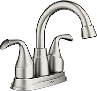 Moen Idora 84115SRN Spot Resist Brushed Nickel 2-Handle Centerset Bathroom Faucet with Drain Assembly