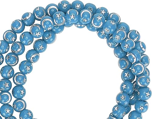 Miniatura 8 de Hztyyier Rosario de oración Mala Beads 99 granos de resina musulmán Rosario cuentas de adoración islámica Escritura artículo religioso, 19.3 in, Azul