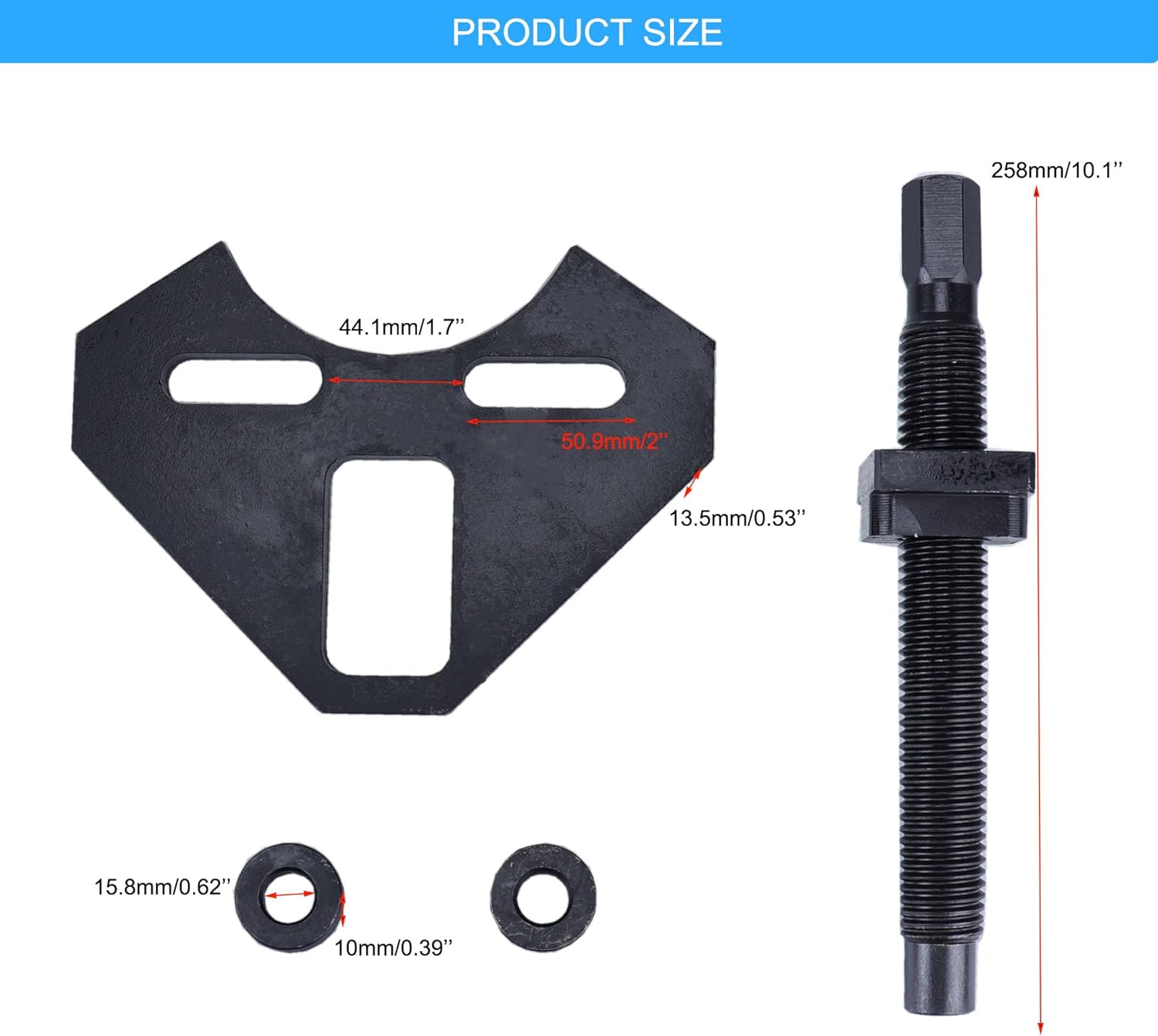 MOCW 40100 Wheel Hub Remover Tool Dimensions