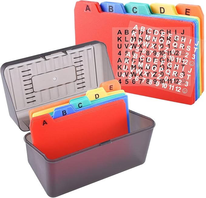 Jspupifip Index Card Holder with Dividers, 3x5 Inch Index