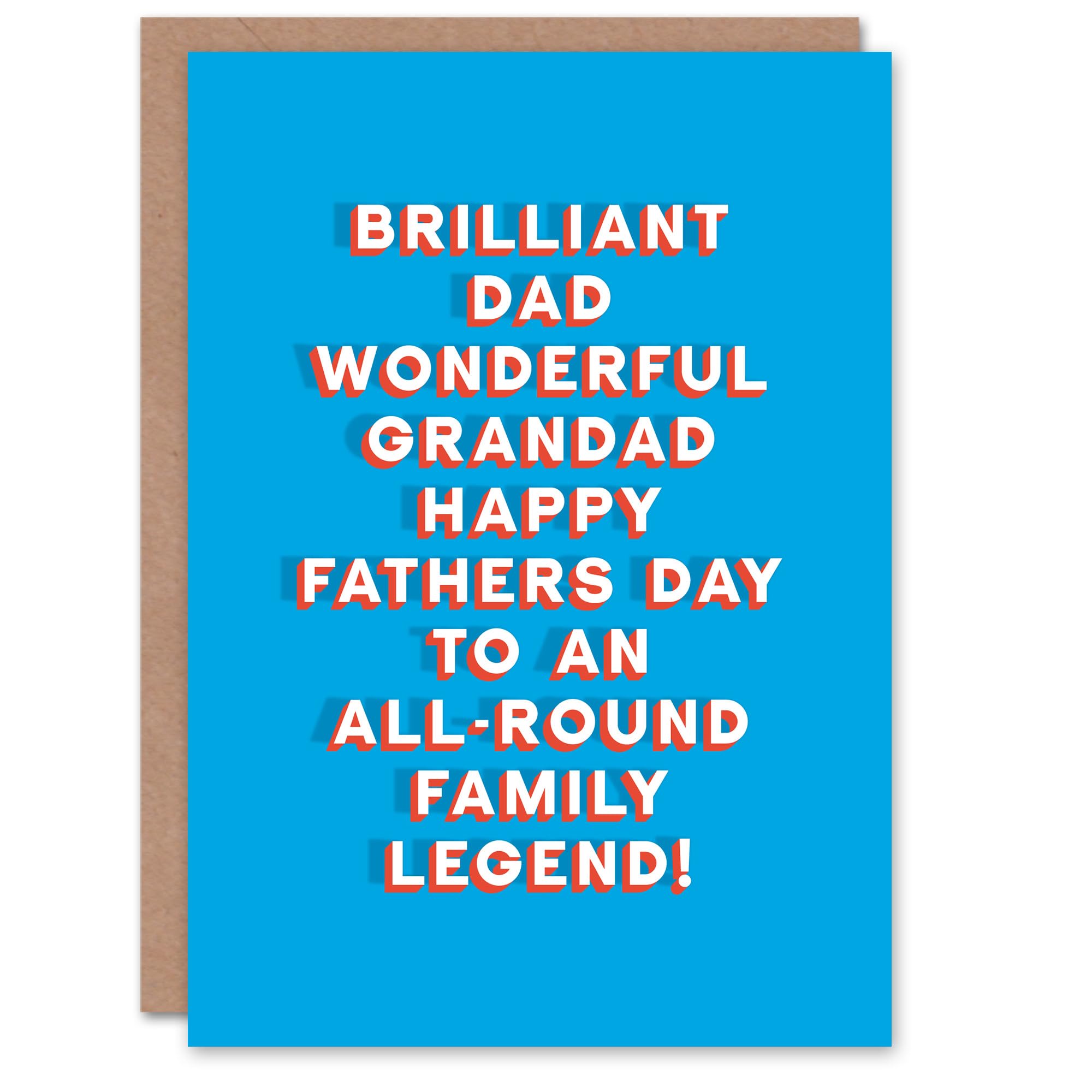 Artery8 Father's Day Card Brilliant Wonderful Family Legend Sincere Loving Thoughtful For Grandpa Grandad Grandfather Papa Greeting Card