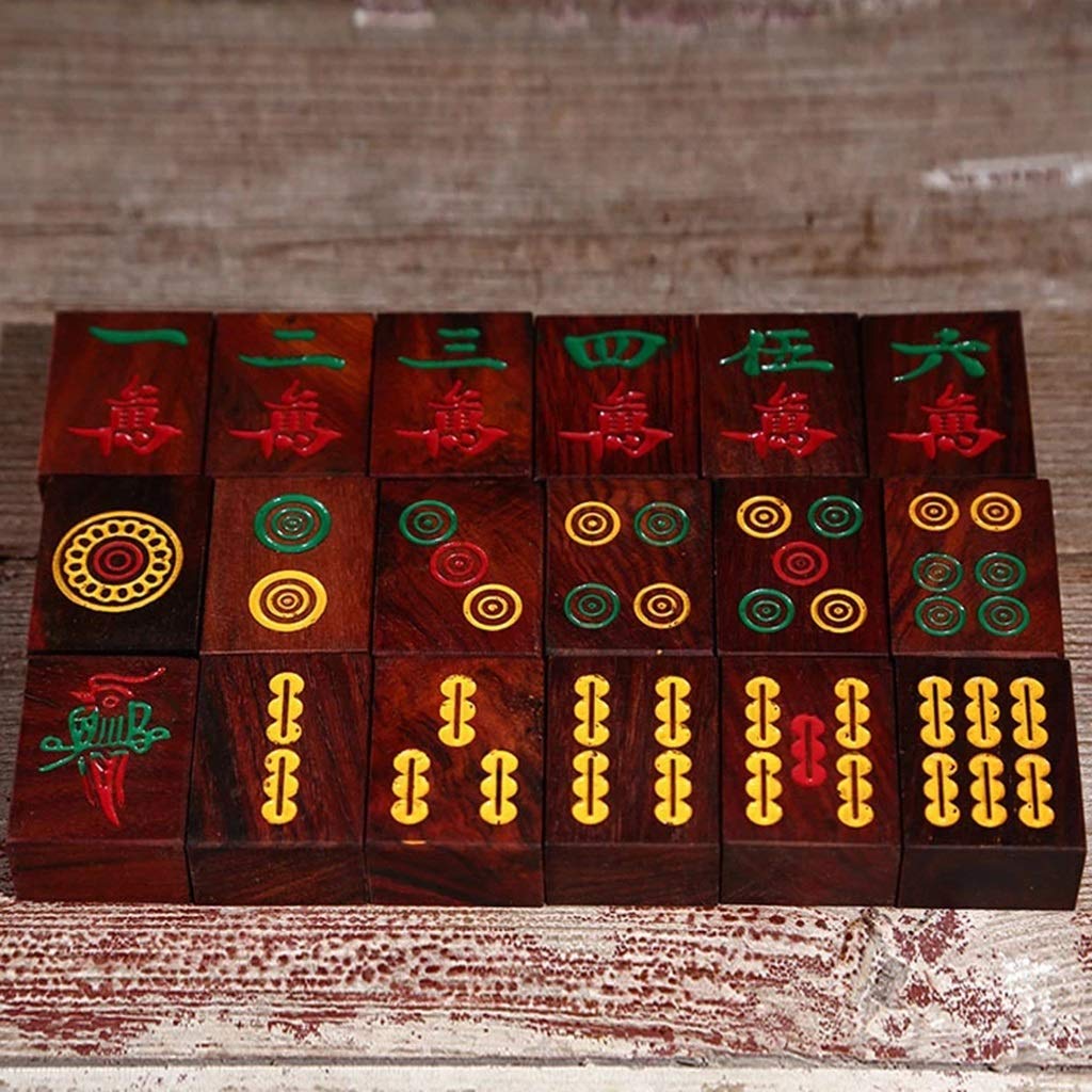 Chiński Mahjong, 144 Tradycyjne chińskie gry Mahjong do szorowania rąk ze schowkiem, grą karcianą, grą planszową na imprezy, prezenty, kolekcja rzemieślnicza, 40