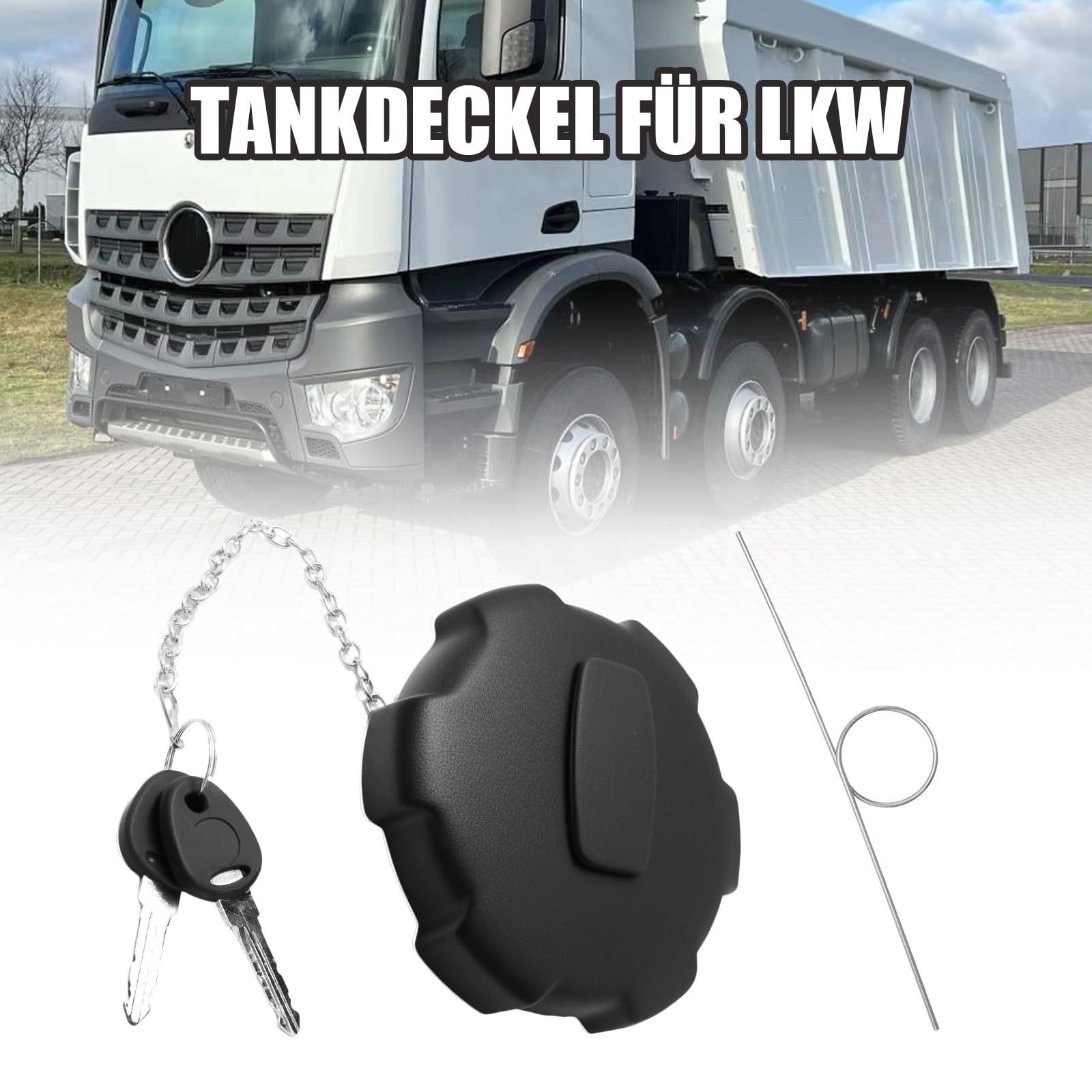 Hoypeyfiy 2534687 Pokrywa zbiornika, zamiennik dla MAN TGA TGX TGS, zamiennik dla Mercedes Actros Atego Axor, zastępuje 1697734, 81122100038, 500302656