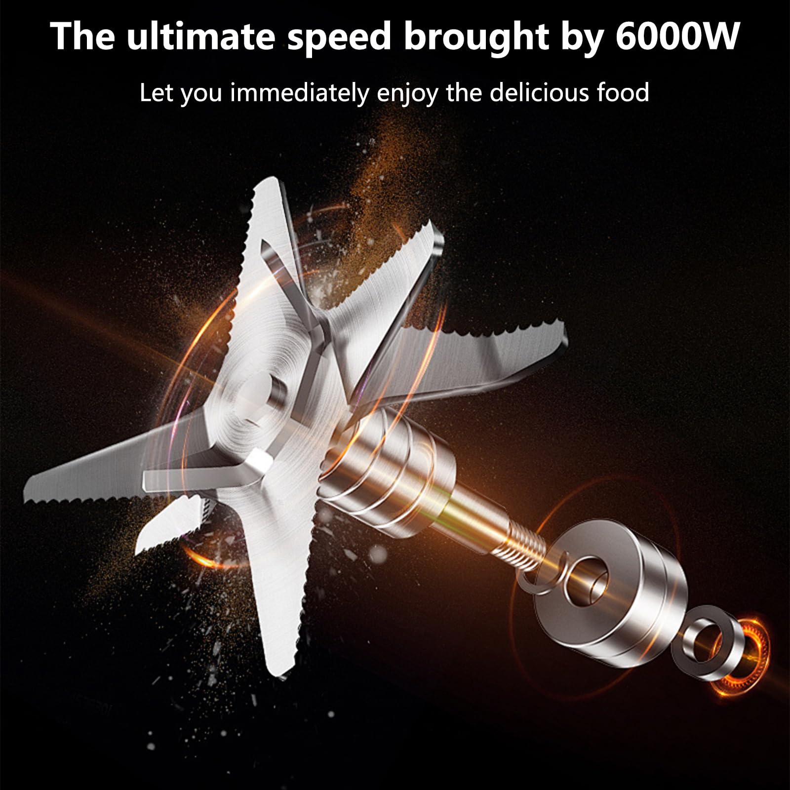 Frullatore multifunzione 6000 W, 2 in 1 frullatore a tazza con 9 velocità regolabili, 2 brocche, 4 lame in acciaio inox, frullatore da cucina per frullati, frullatori e succhi
