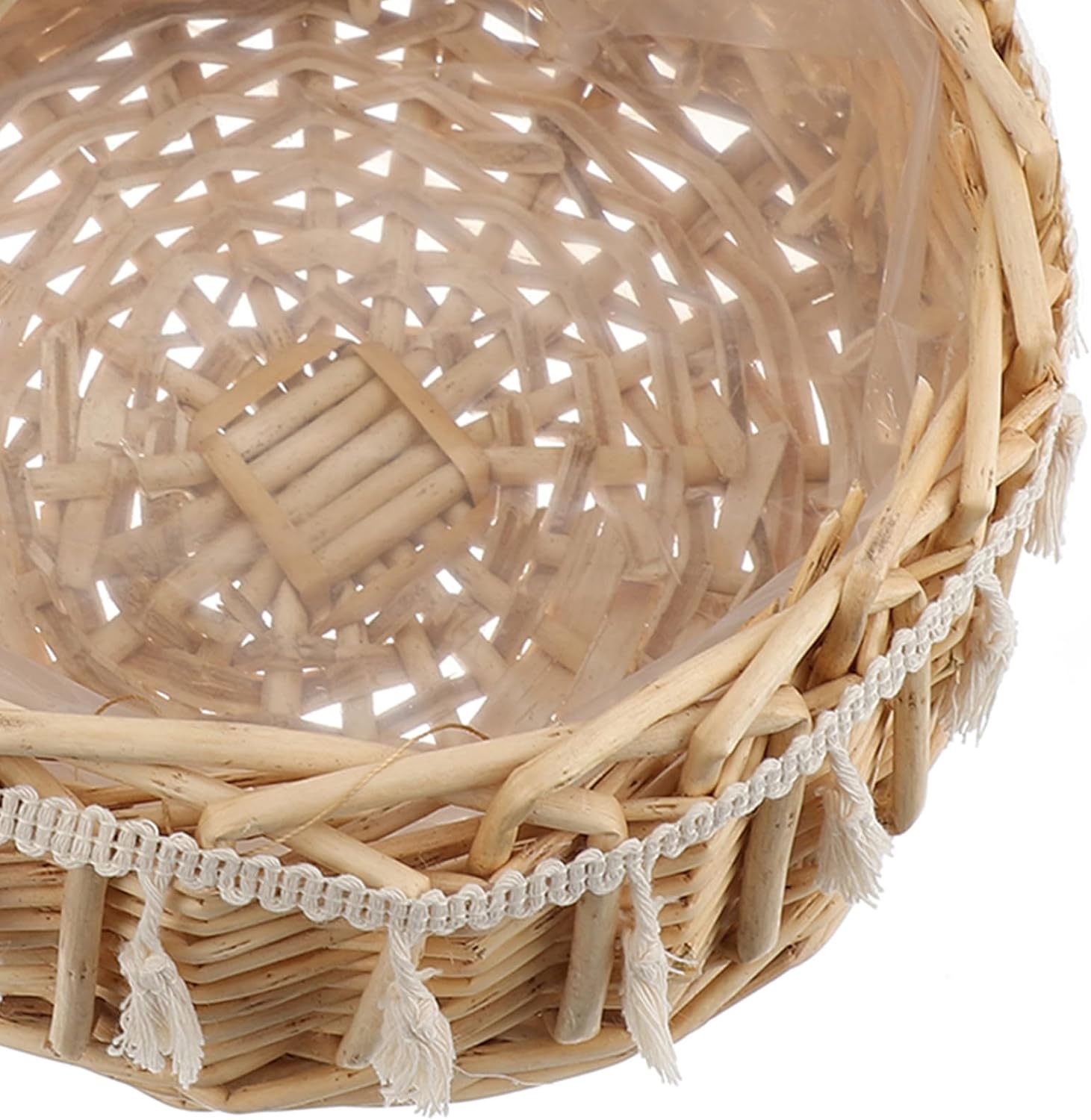 MAGICLULU Portable Bride Flower Basket Large Woven Willow Flower Girl Basket Wedding Photography Prop Handheld Ceremony Decor Storage Container