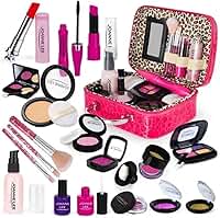 FINYQBET Kit Maquiagem Infantil - 21 Peças Seguras para Crianças + Bolsa Fofa - Brinquedo Educativo para Meninas 3+ Anos - Presente Criativo para Festas e Dia a Dia