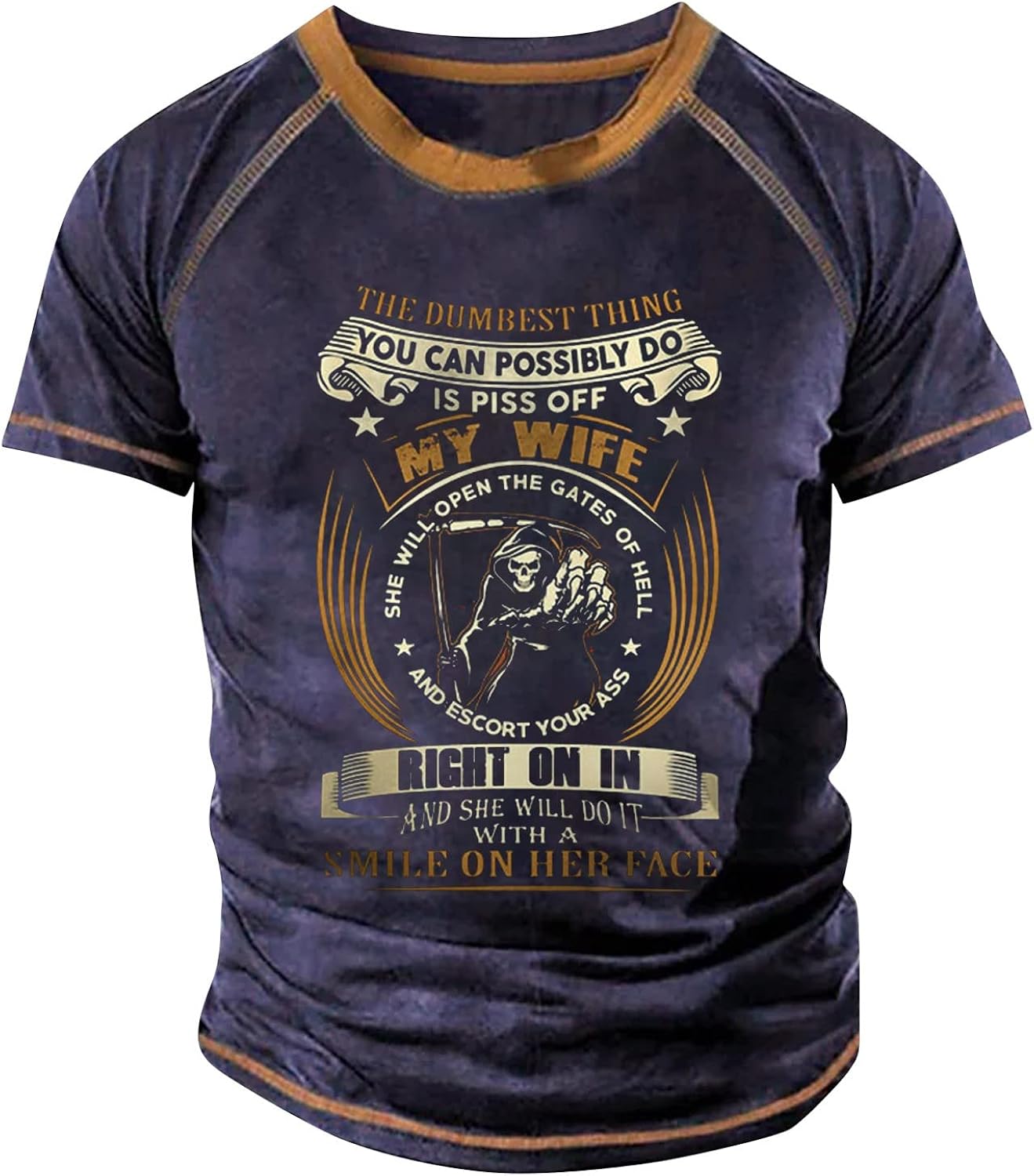 Camisetas con estampado de letras para hombre 2023, blusas de verano con cuello redondo, tallas grandes, blusas de manga corta para ocultar el