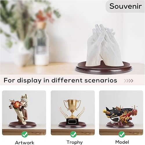 Miniatura 6 de Falling in Art Base ovalada de madera, base de estructura de fundición a mano, manualidades de bricolaje, exhibición de recuerdos, exposición de