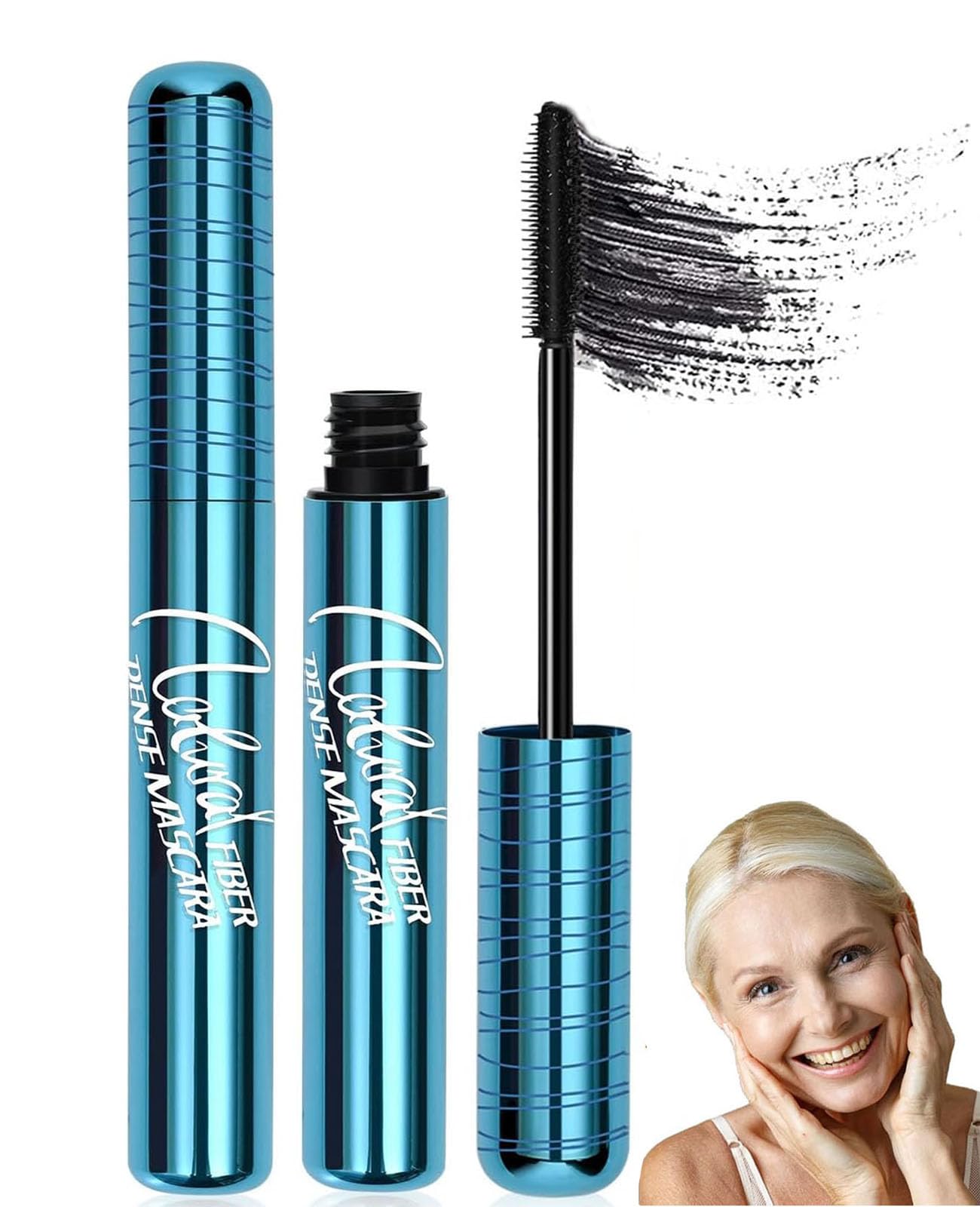 Mascara für ältere Frauen schwarze,Wasserfeste Wimperntusche natürlich,Hypoallergen,Volumengebend für dünner werdende Wimpern und empfindliche Augen(2er-Pack)