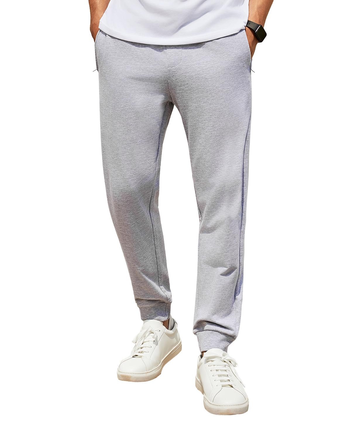 Arjen Kroos Pantaloni Tuta Uomo Sportivi Lunghi in Cotone Jogging Tasche con Cerniera Jogger da Allenamento Casuals Fitness
