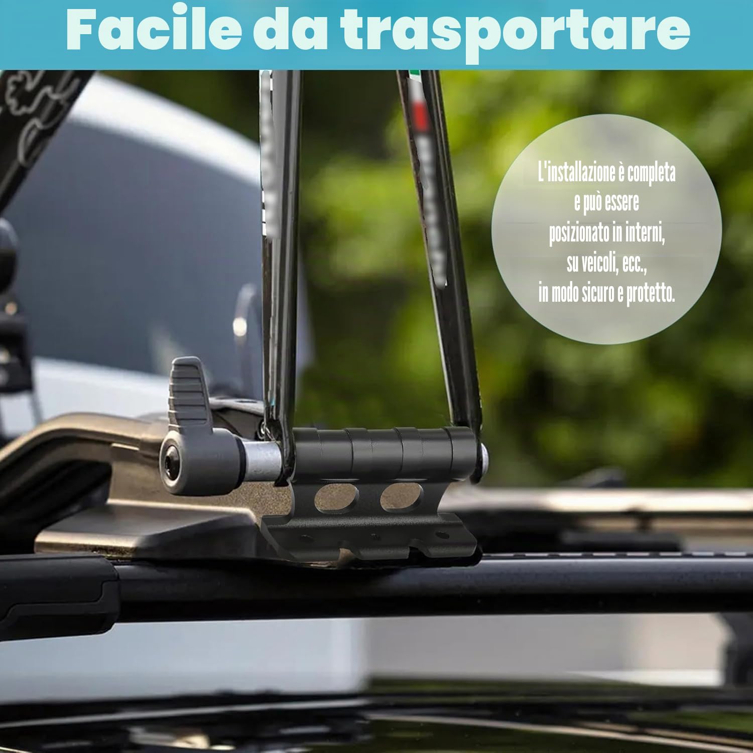 2 pz Staffa di fissaggio per forcella per bicicletta, supporto per bicicletta per auto, supporto per forcella per bicicletta, con 4 fissaggi rimovibili per rimorchi o portabagagli per camion di